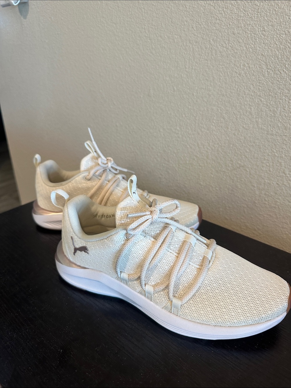 Puma Women's Prowl Knit Lace-Up Sneakers in Light Beige